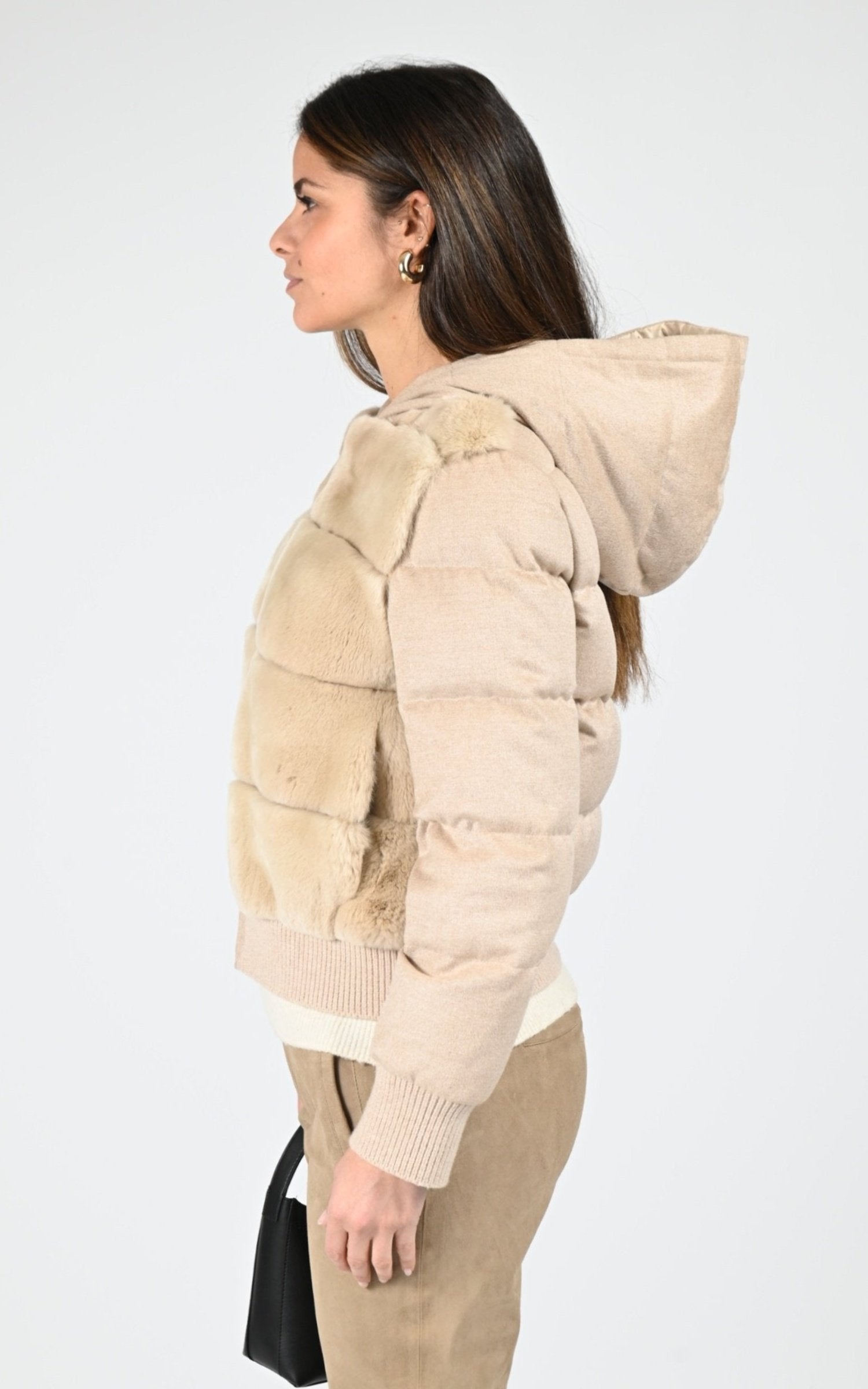 Blouson Fourrure Femme Kottas Mantsios, modèle 2023.06 de couleur desert 3