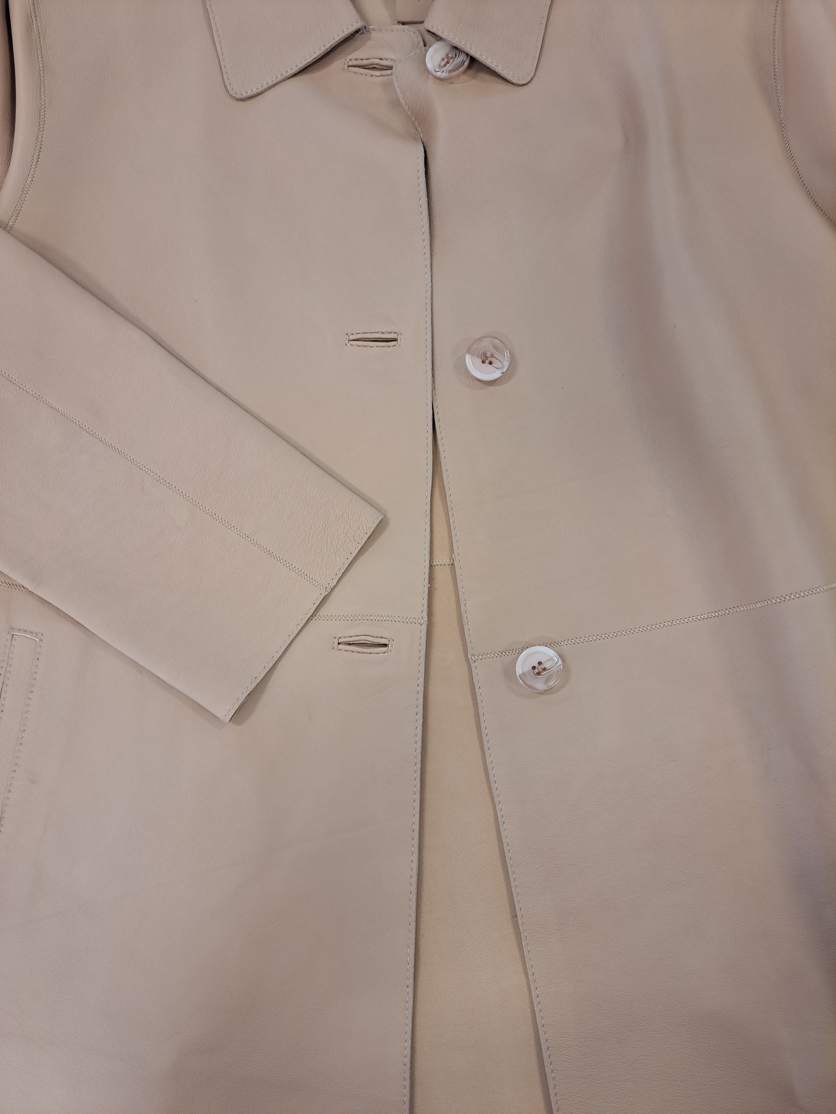 Solana, 68 cm. - Collar Lamb Dior Bonded Leather-Women Cafe Latte