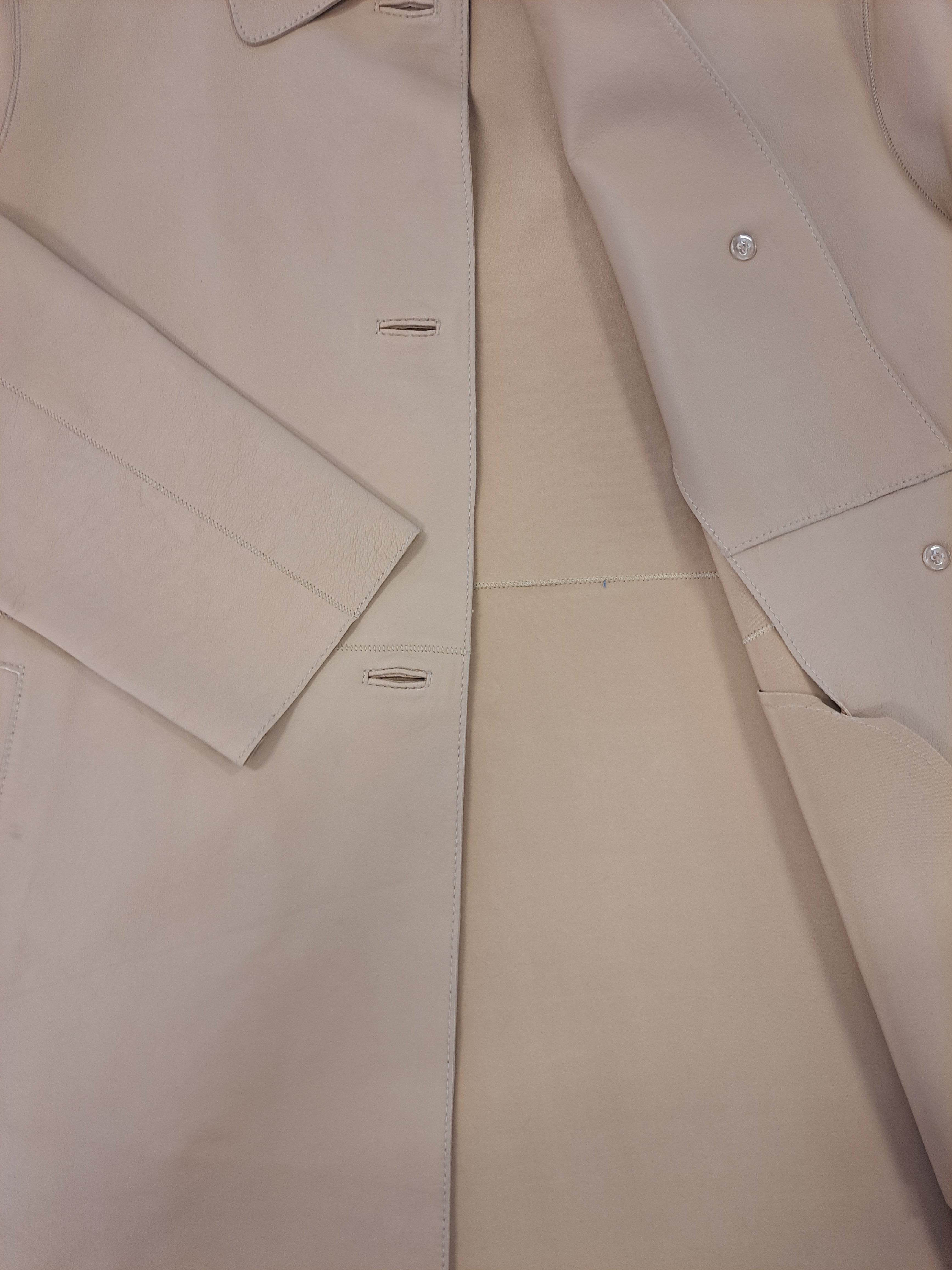 Solana, 68 cm. - Collar Lamb Dior Bonded Leather-Women Cafe Latte