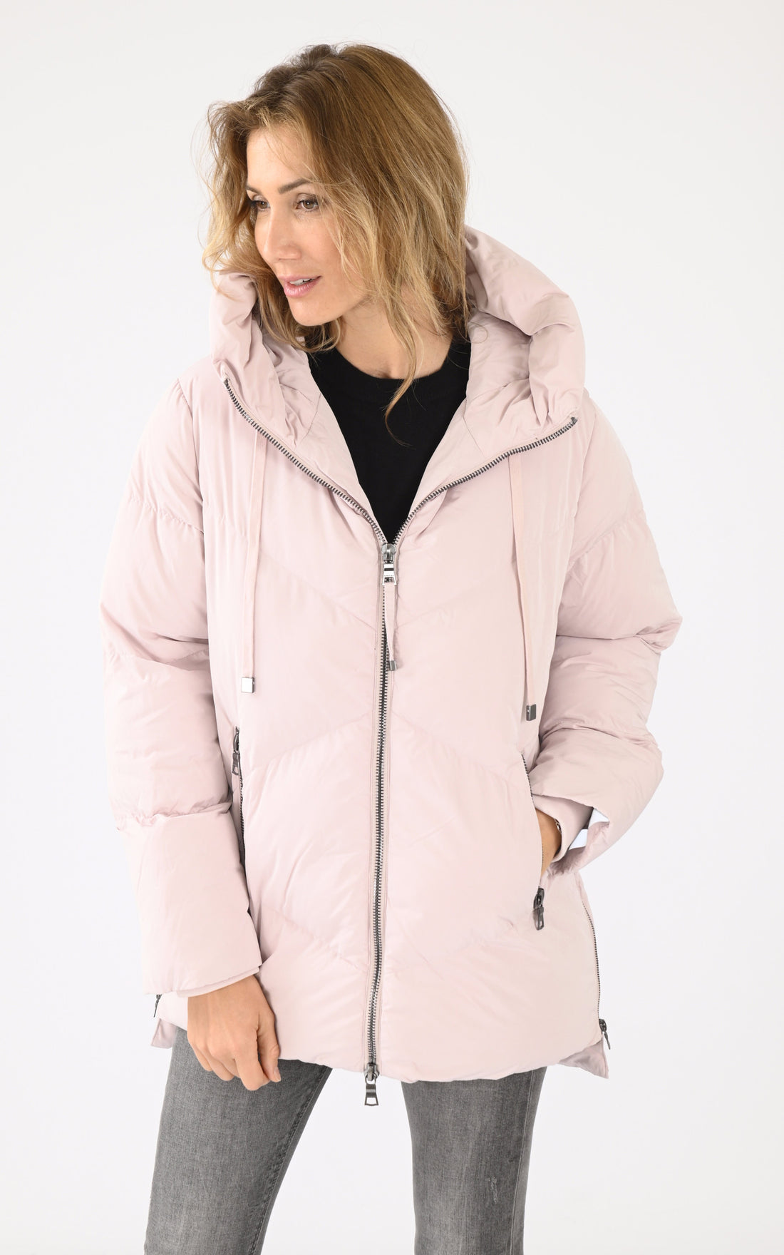 A &quot;JANET&quot; Rose Poudré Blonde n°8 Parka Femme opened photo