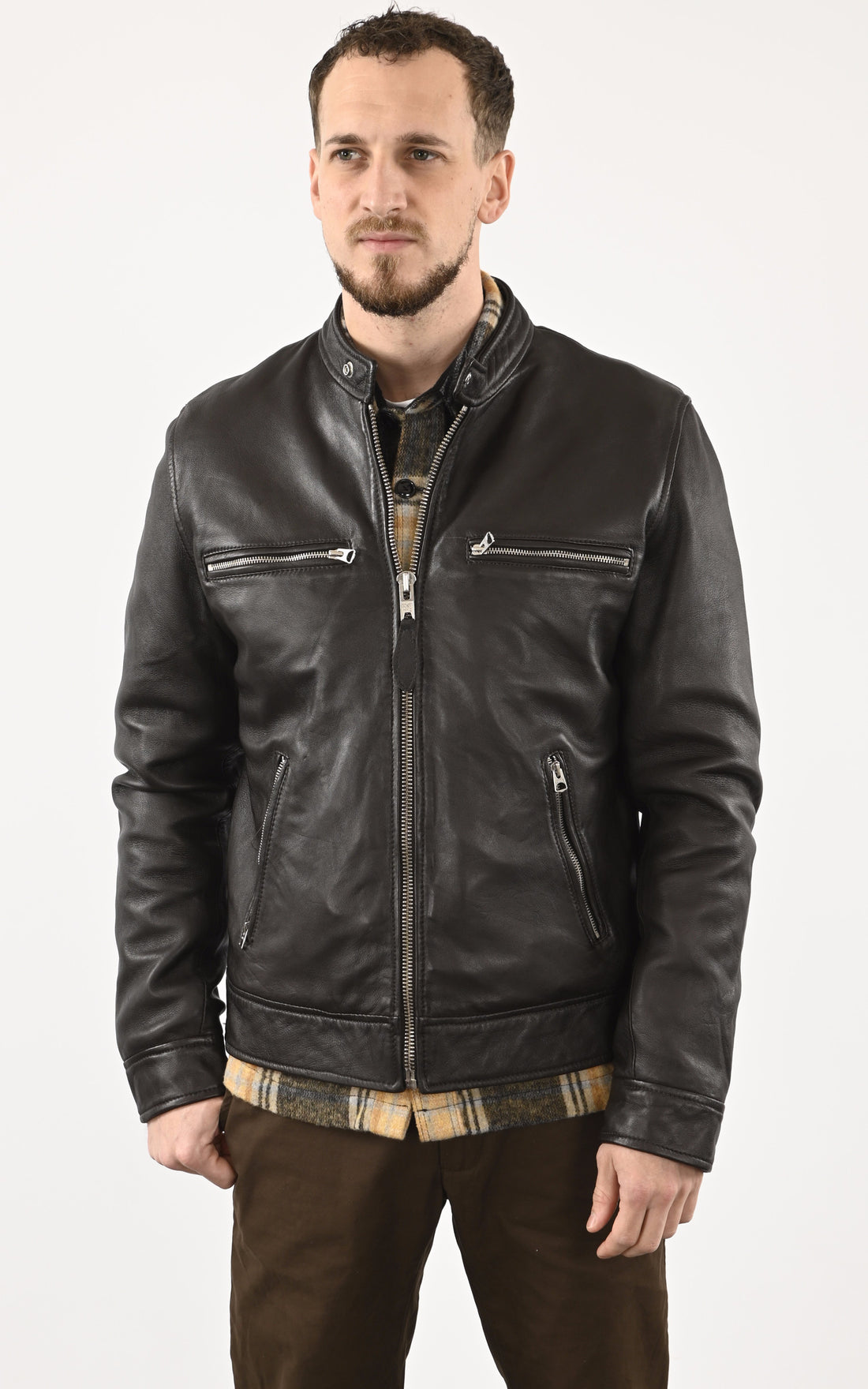 A &quot;LC NEWPORT&quot; Marron Schott Blouson Homme closed photo