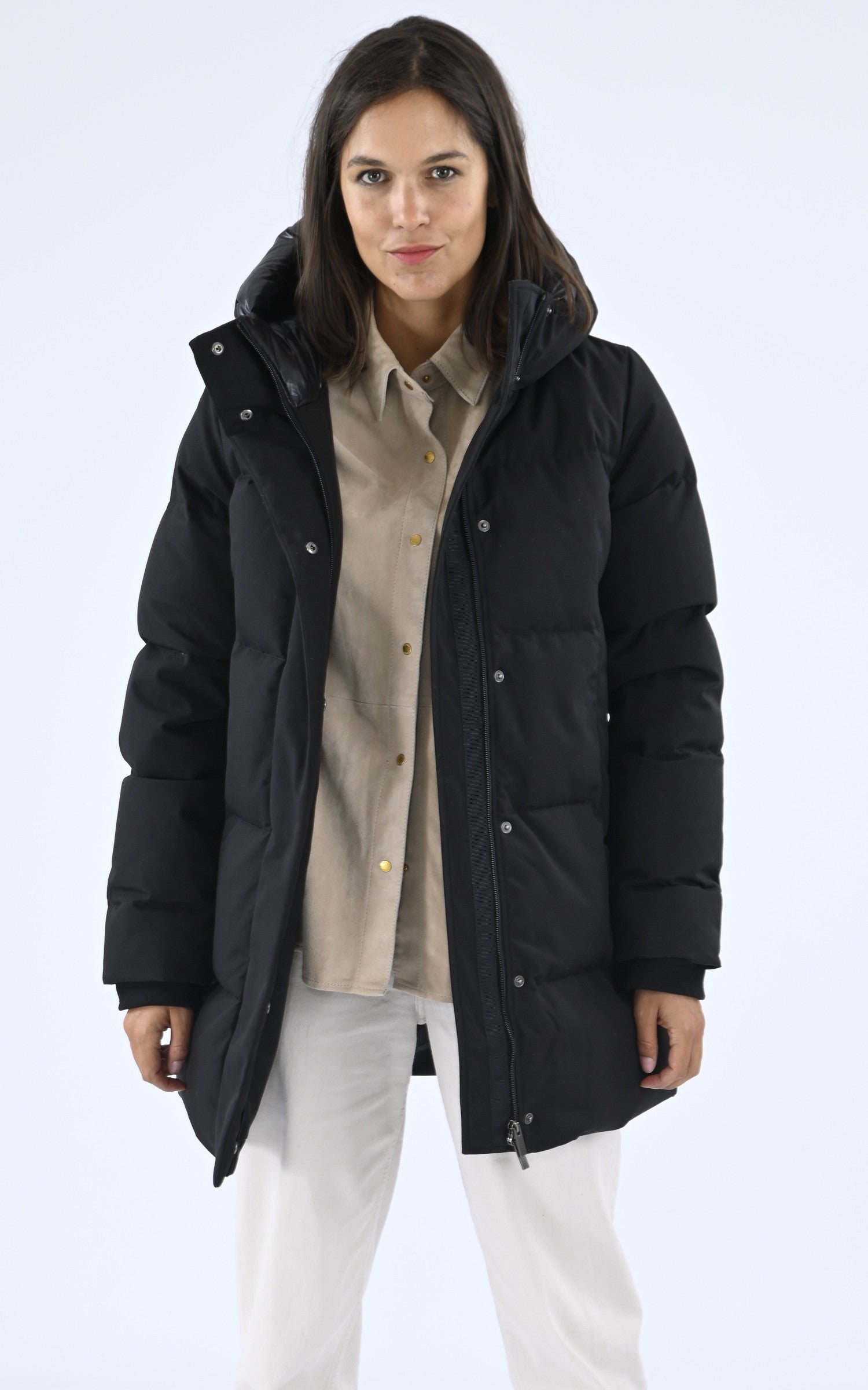 A &quot;PHENIX 3 F&quot; Noir Pyrenex 3/4 Doudoune Femme closed photo