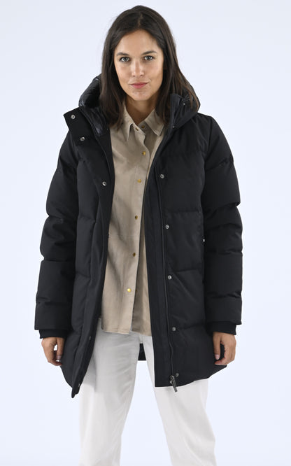 A &quot;PHENIX 3 F&quot; Noir Pyrenex 3/4 Doudoune Femme closed photo