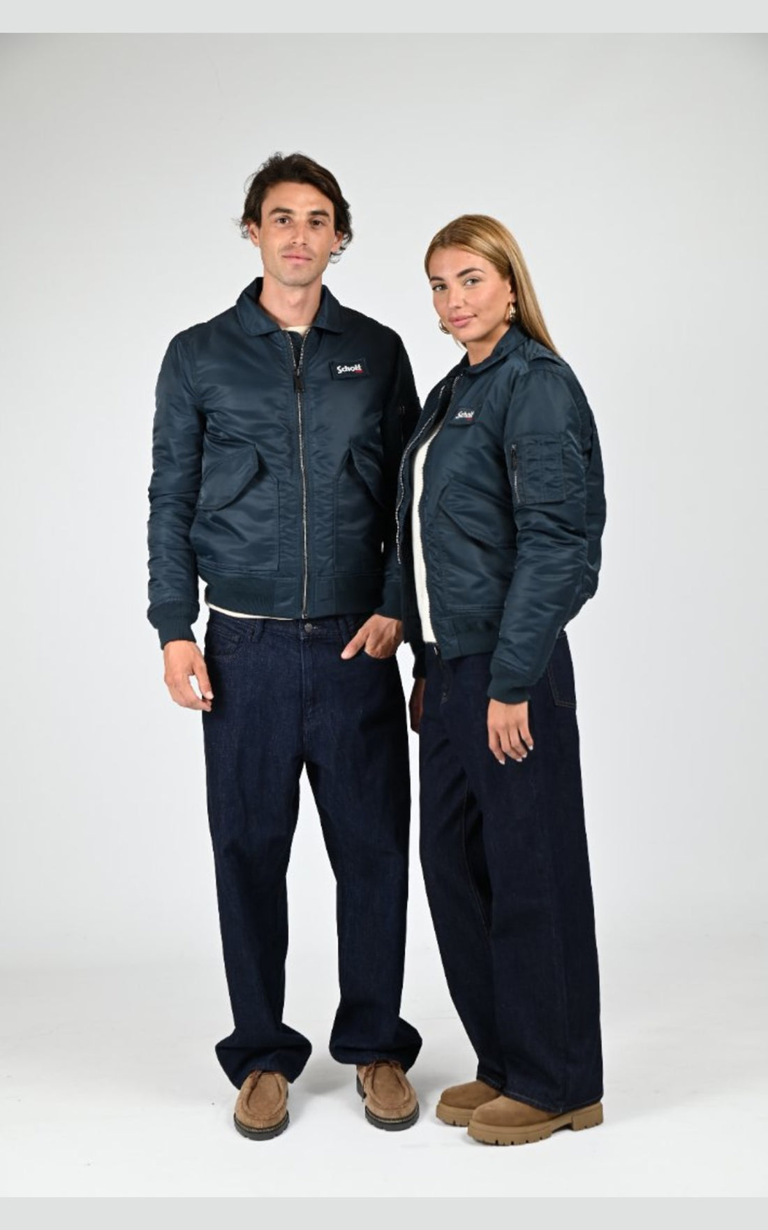 Blouson Textile Mixte Schott, modèle 210100 rs de couleur bleu