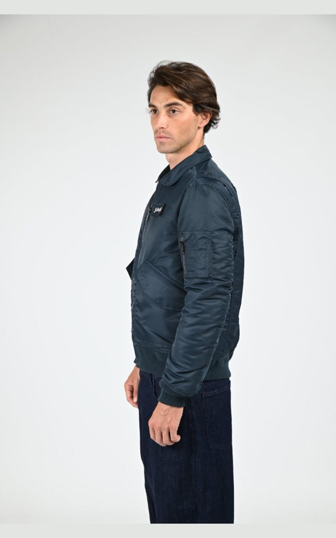 Blouson Textile Mixte Schott, modèle 210100 rs de couleur bleu