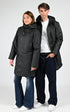 3/4 parka Textile Mixte Rains, modèle 21460 nome long parka w3t3 de couleur black 01