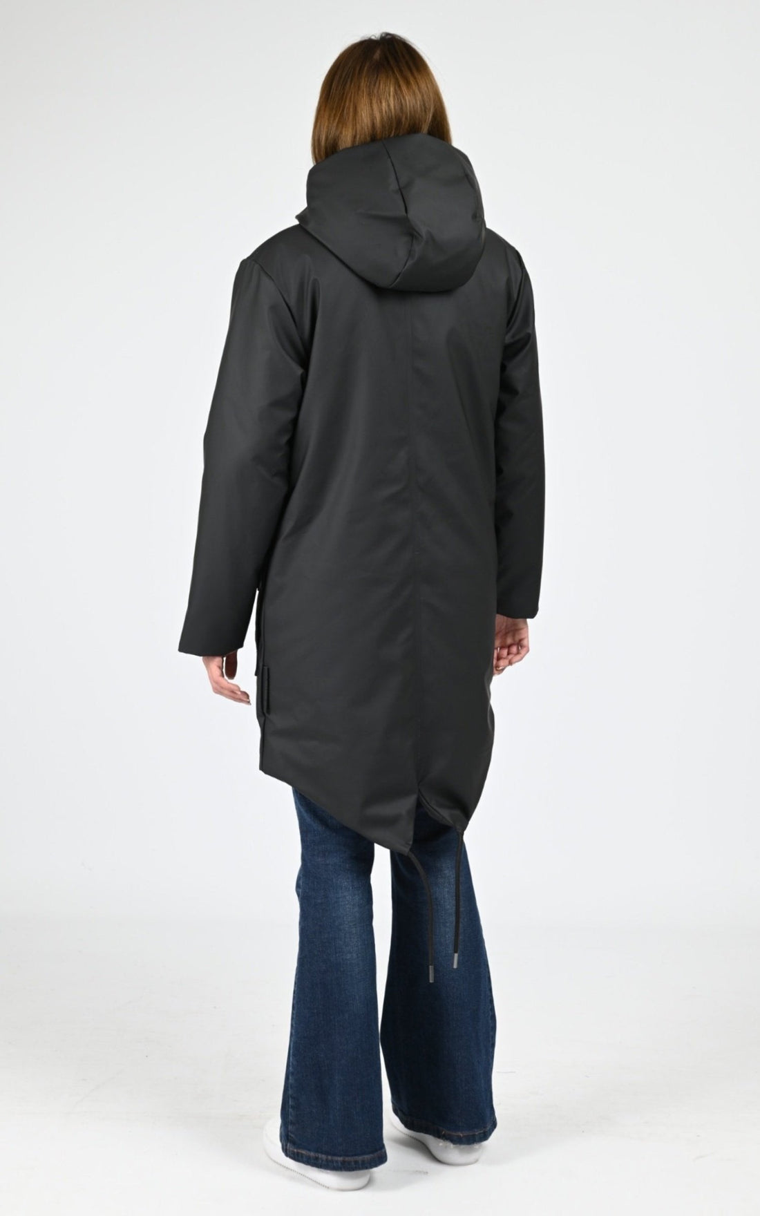 3/4 parka Textile Mixte Rains, modèle 21460 nome long parka w3t3 de couleur black 01
