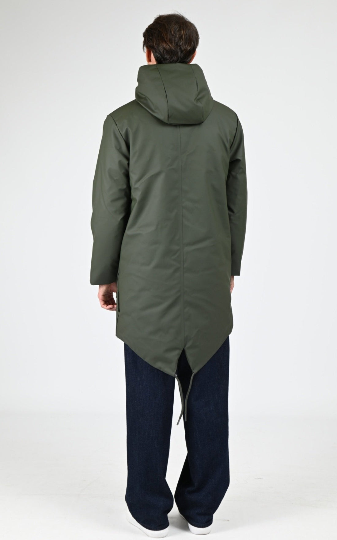 3/4 parka Textile Mixte Rains, modèle 21460 nome long parka w3t3 de couleur green 03