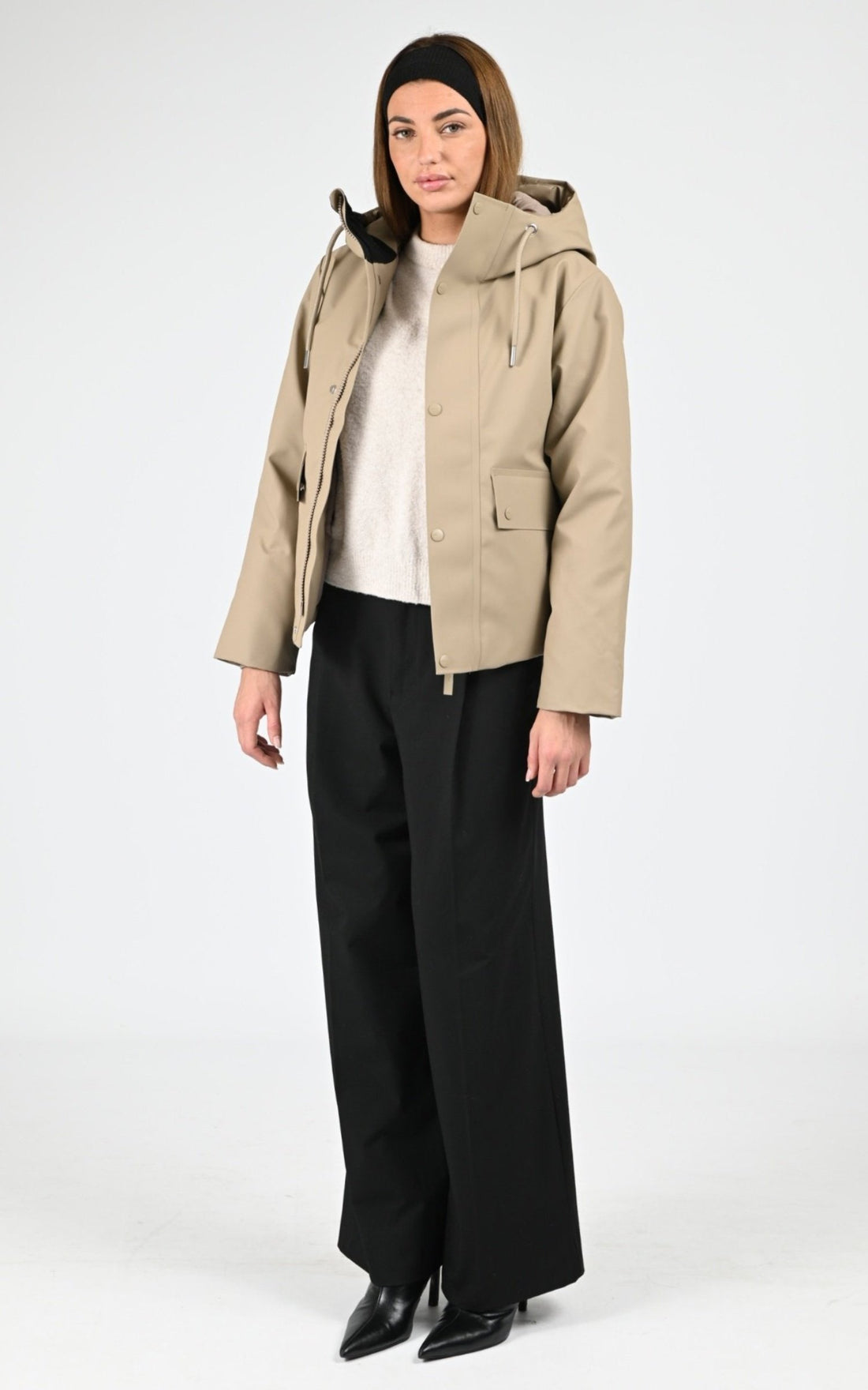 Parka courte beige