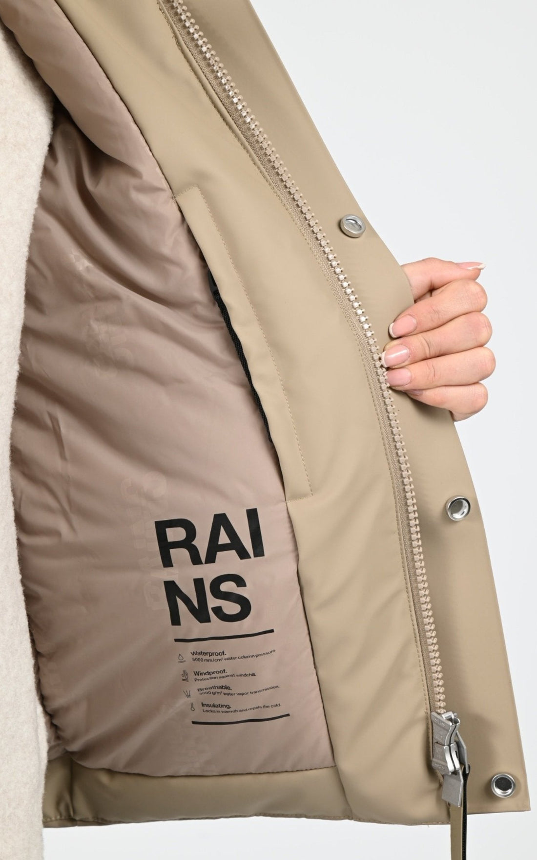 Parka courte beige