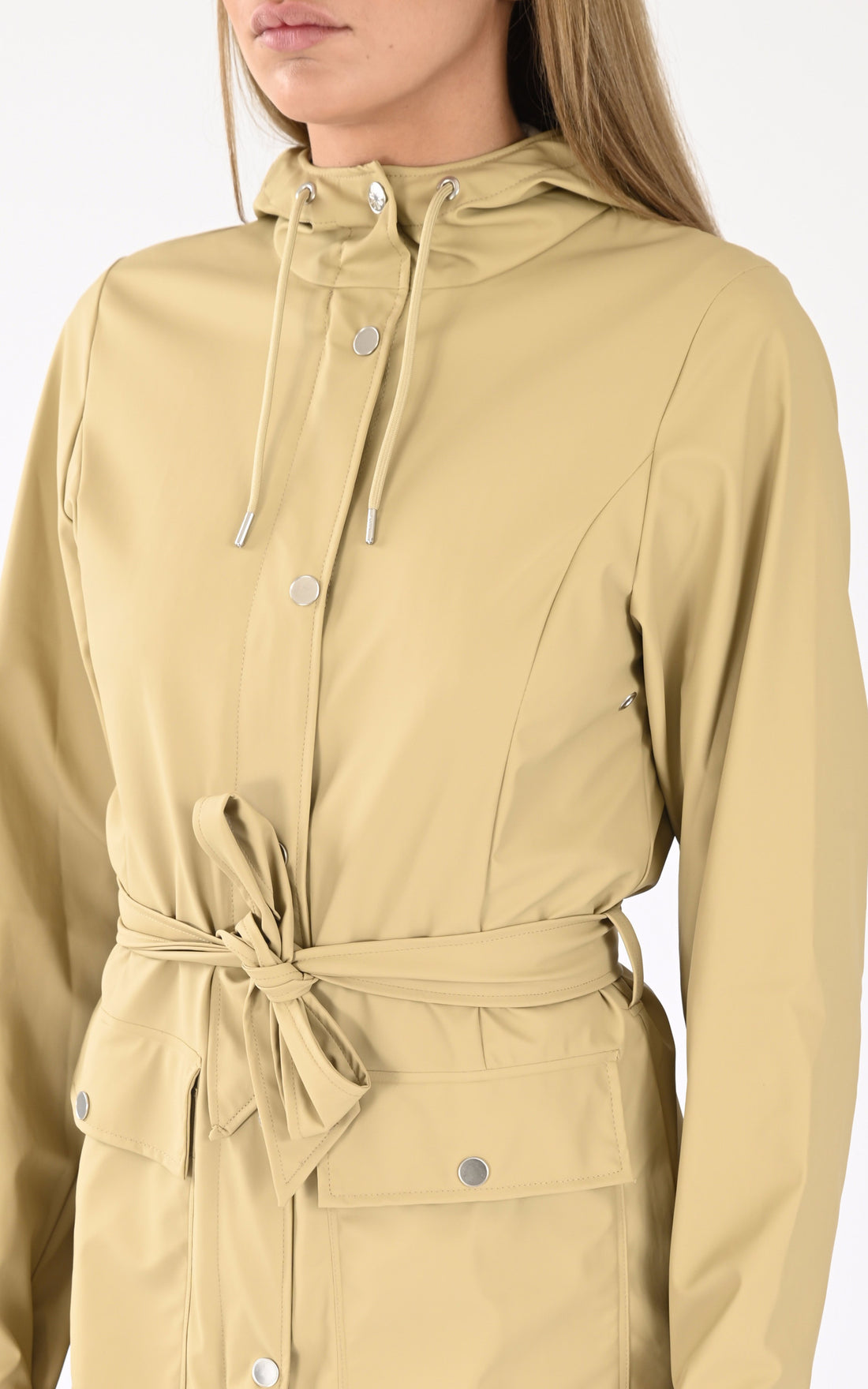 A &quot;18130 CURVE JACKET&quot; Beige Rains 3/4 Femme opened photo