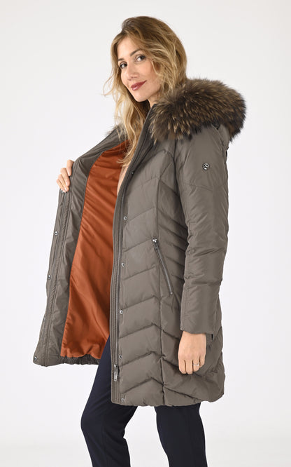 A &quot;JEMMA 11568&quot; Taupe Saki 3/4 Doudoune Femme interior photo