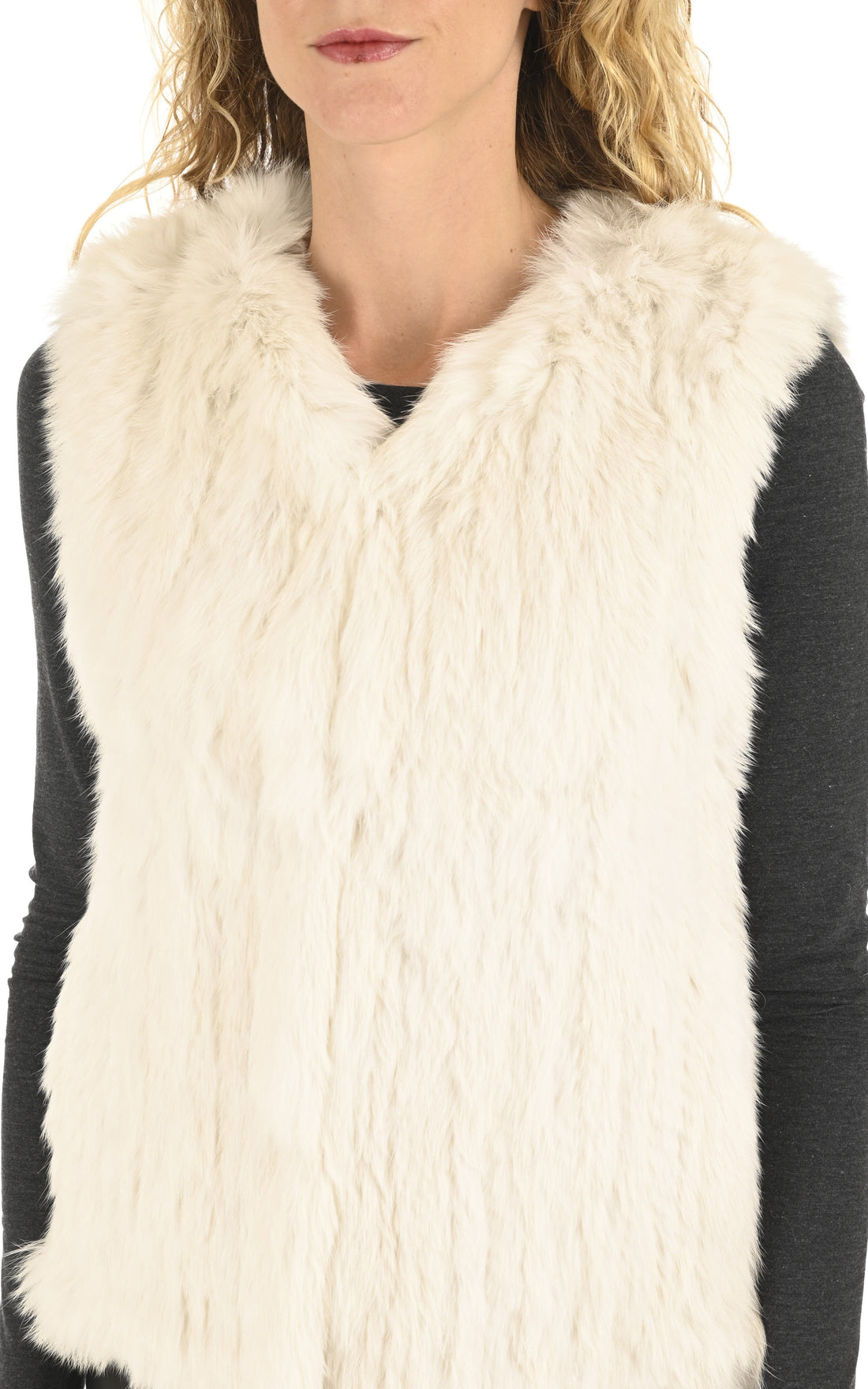 A &quot;GILET 60&quot; Blanc La Canadienne Veste Femme opened photo
