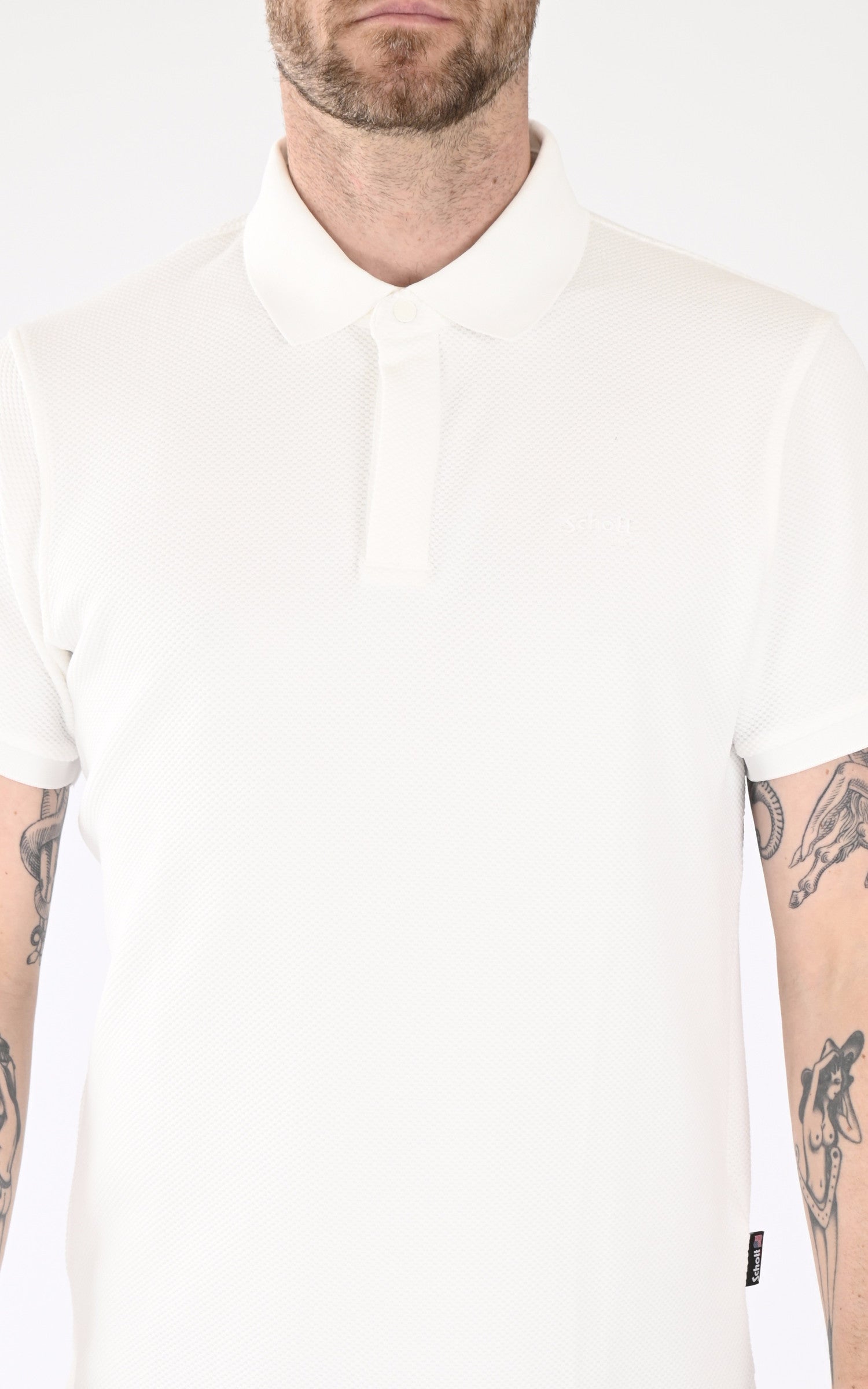A &quot;PS OLLIN&quot; Blanc Schott Polo Homme details photo 3
