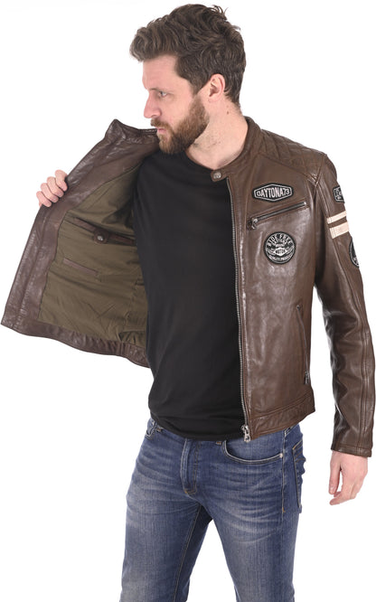 A &quot;WALKER 101282&quot; Marron Daytona 73 Blouson Homme interior photo