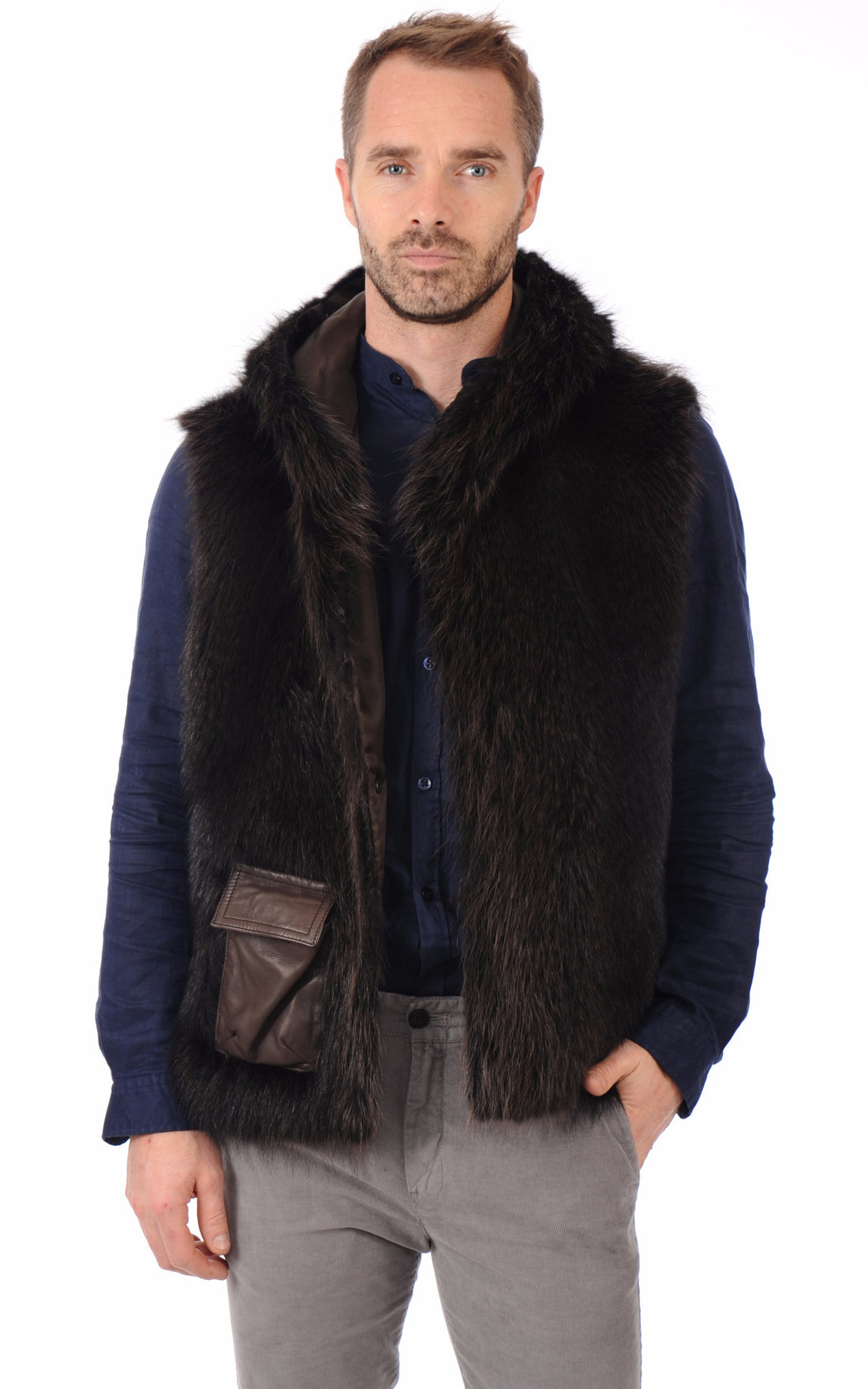 A &quot;KAHAD-KT&quot; Marron La Canadienne Blouson Homme closed photo