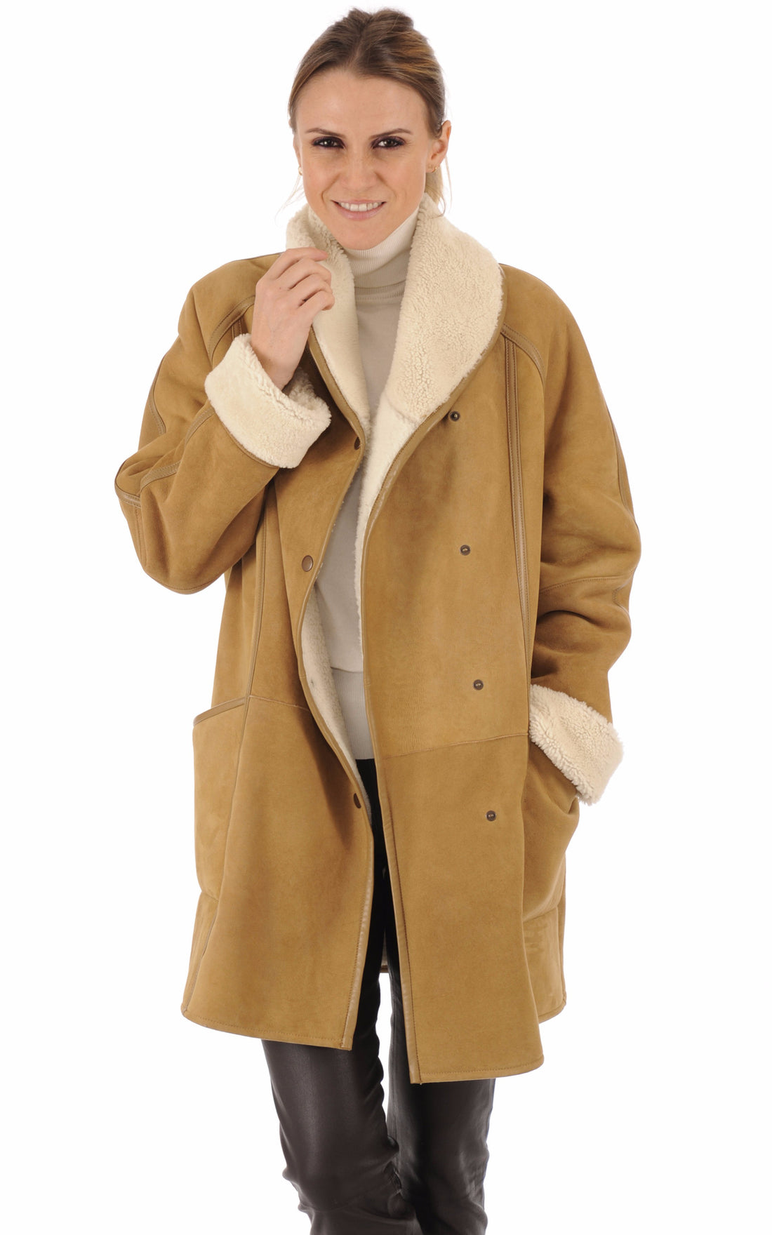 A &quot;SERENA LUNGO&quot; Camel La Canadienne 3/4 Femme details photo