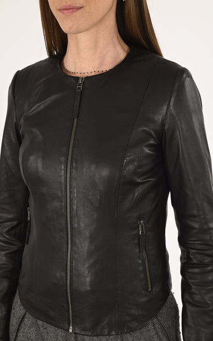 A &quot;P1418&quot; Noir La Canadienne Spencer Femme details photo