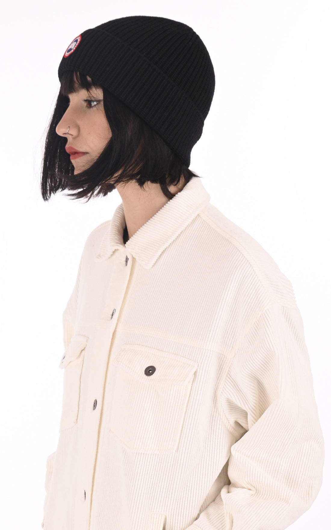 A &quot;ARTIC DISC RIB TOQUE 5026M&quot; Noir Canada Goose Bonnet Femme opened photo