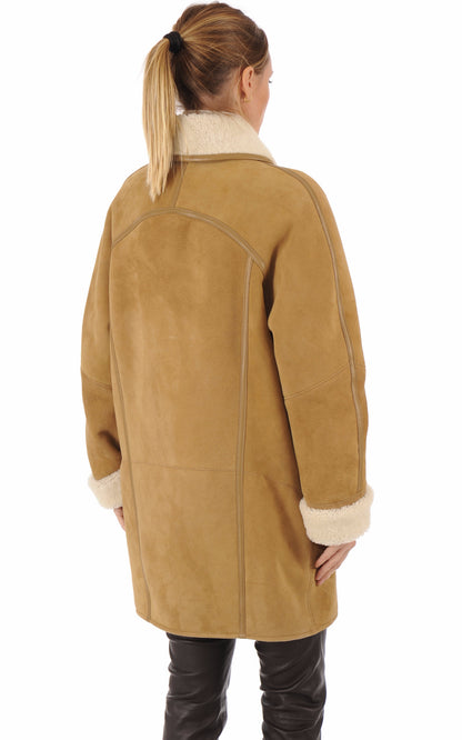 A &quot;SERENA LUNGO&quot; Camel La Canadienne 3/4 Femme back photo
