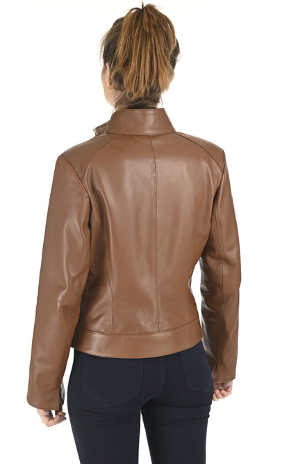 A &quot;NINIS FF&quot; Camel La Canadienne Blouson Femme back photo