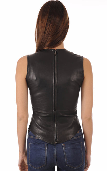 A &quot;ZITA FF&quot; Noir La Canadienne Top Femme back photo