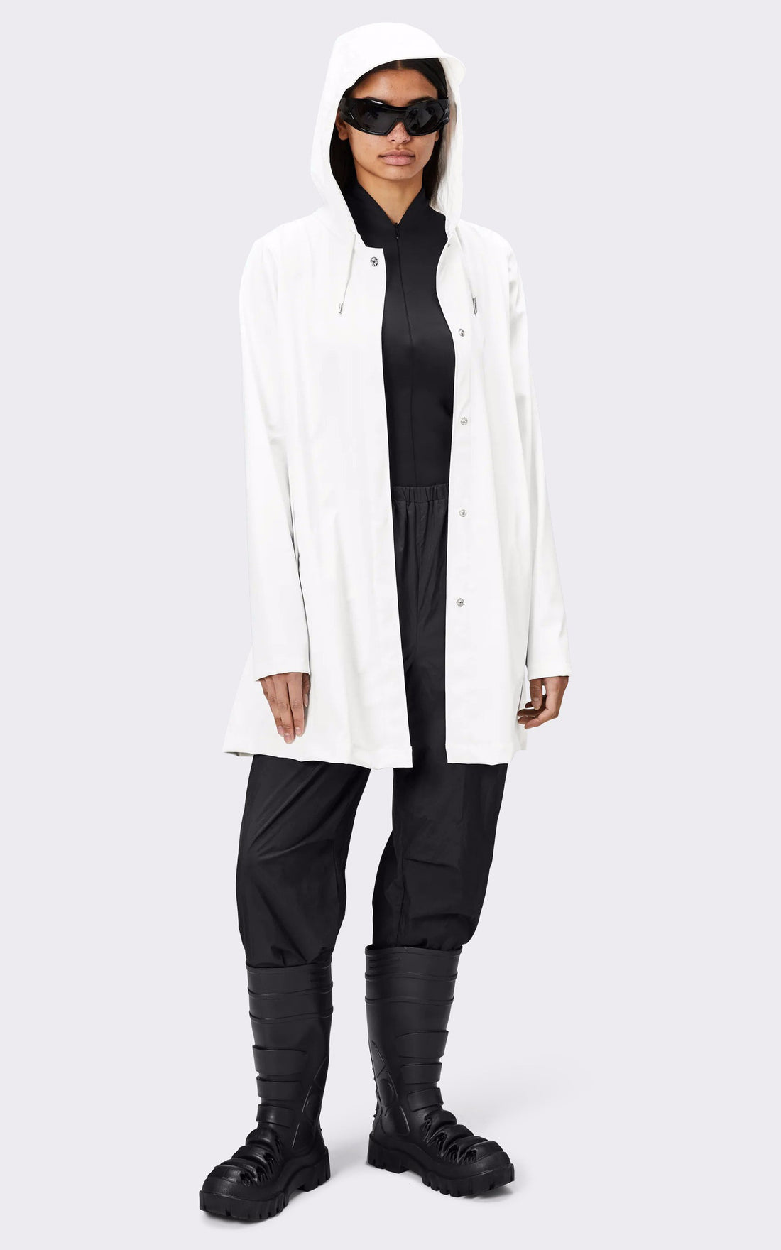 A &quot;18050 A-LINE JACKET&quot; Blanc Rains 3/4 Femme opened photo