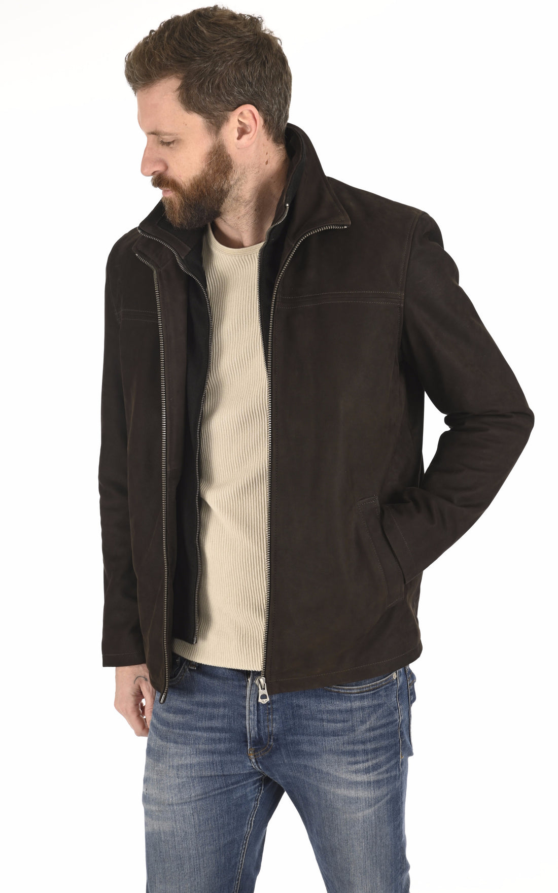 A &quot;GARY DA 100077&quot; Marron La Canadienne Blouson Homme opened photo