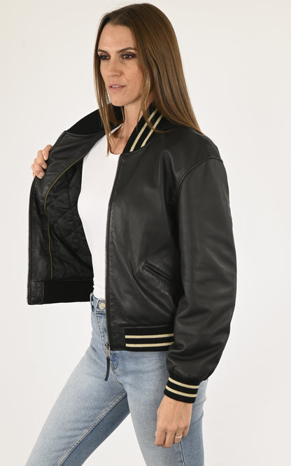 A &quot;BROOKLYN ZIP&quot; Noir La Canadienne Blouson Femme interior photo