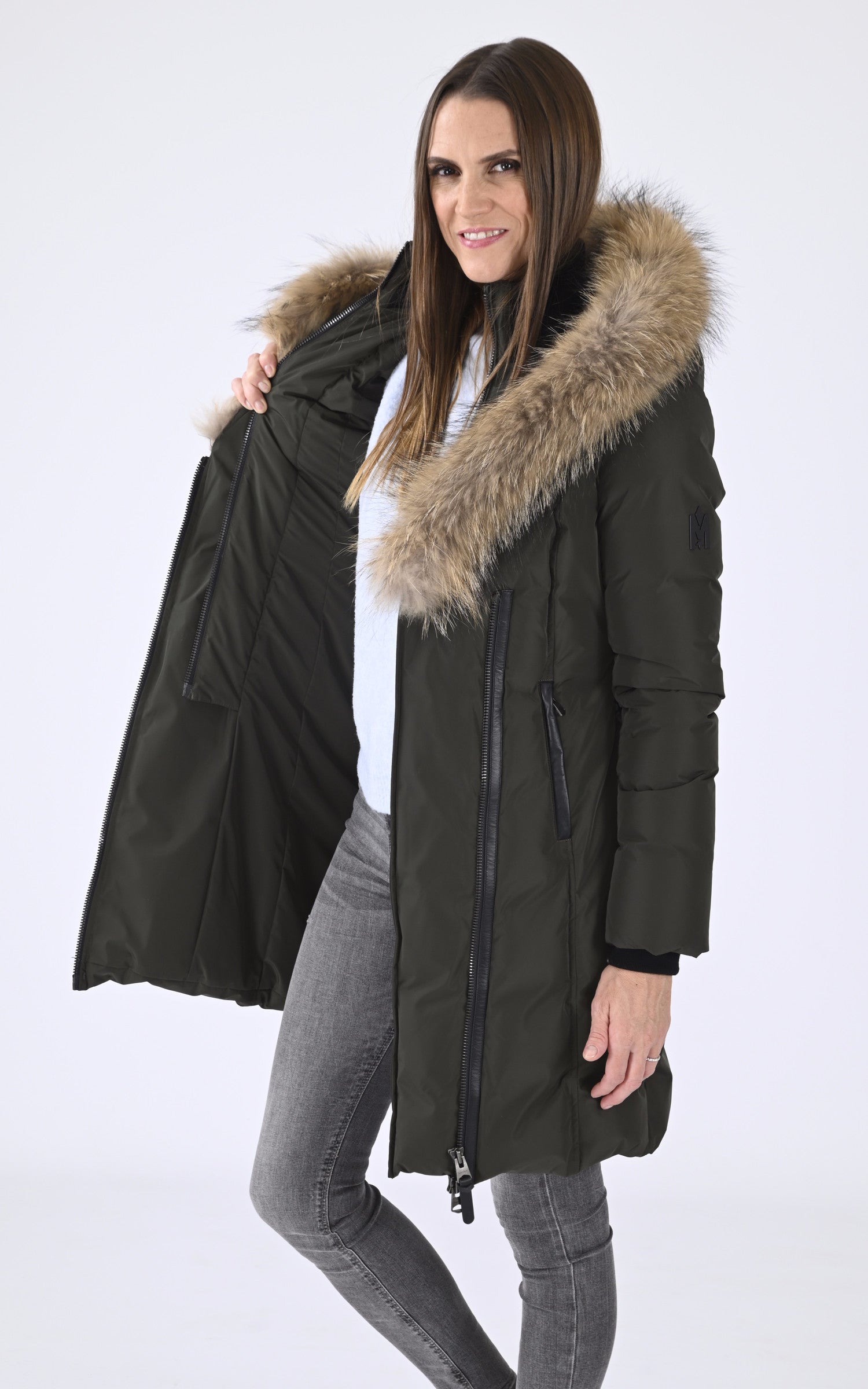 A &quot;KAY-F&quot; Kaki Mackage 3/4 Doudoune Femme interior photo 3