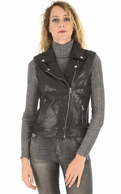 A &quot;SARAH 102338&quot; Noir Rose Garden Gilet Femme closed photo