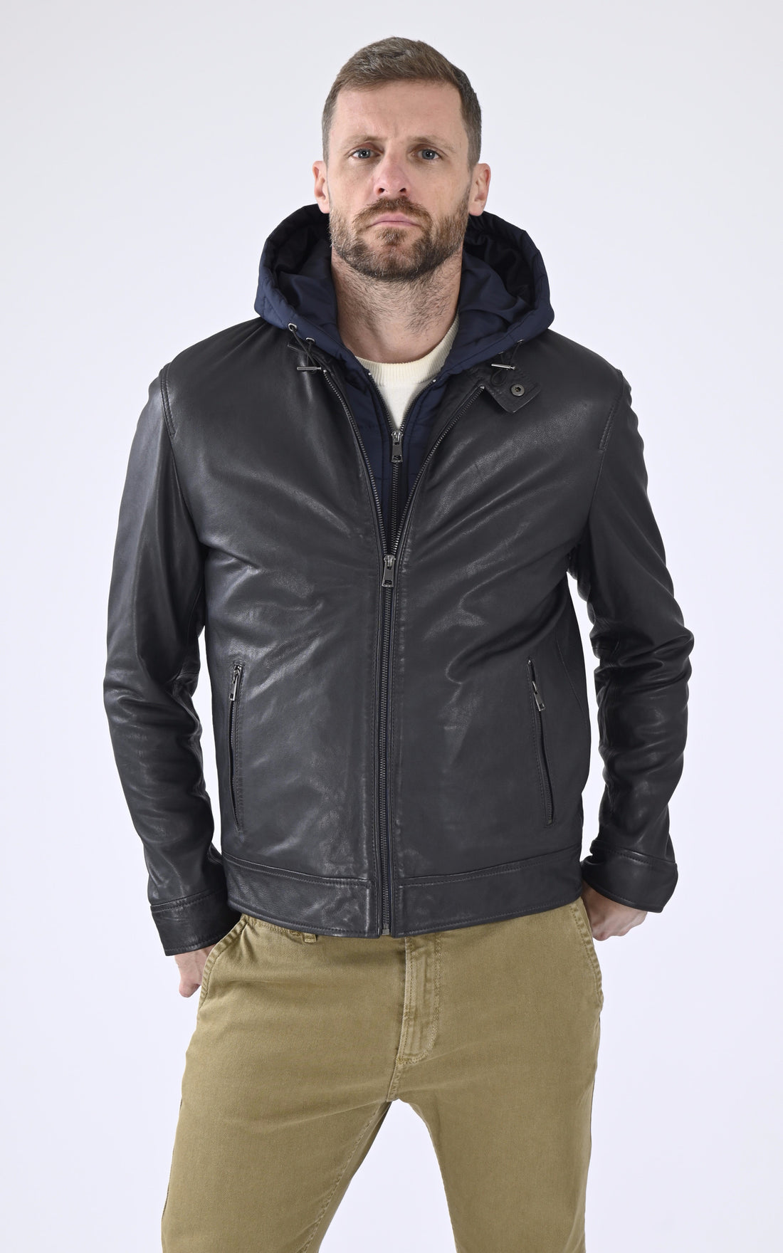 A &quot;EDWARD 2 HOOD&quot; Bleu Serge Pariente Blouson Homme opened photo