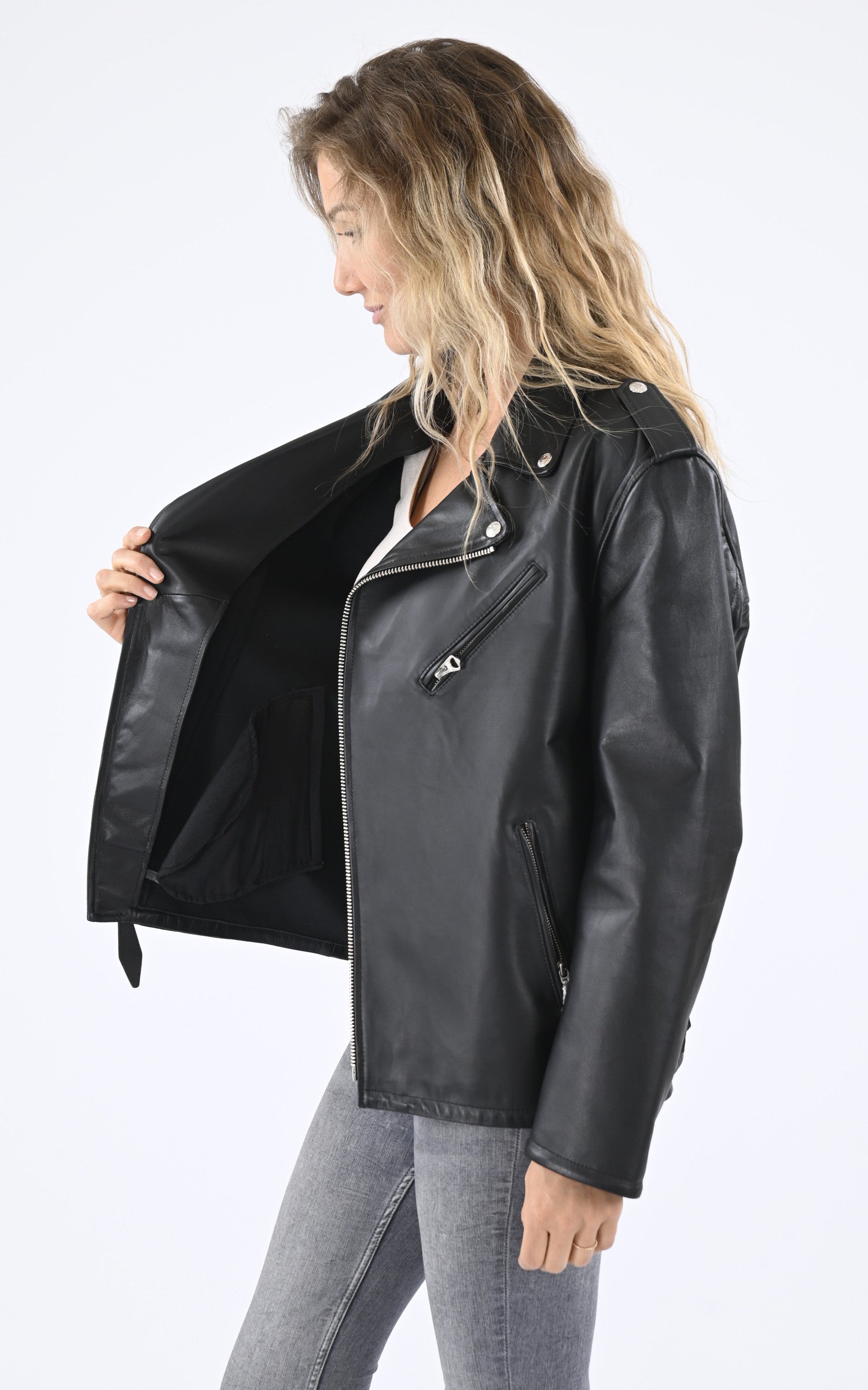 A &quot;LCWAUBREY&quot; Noir Schott Perfecto Femme interior photo 3