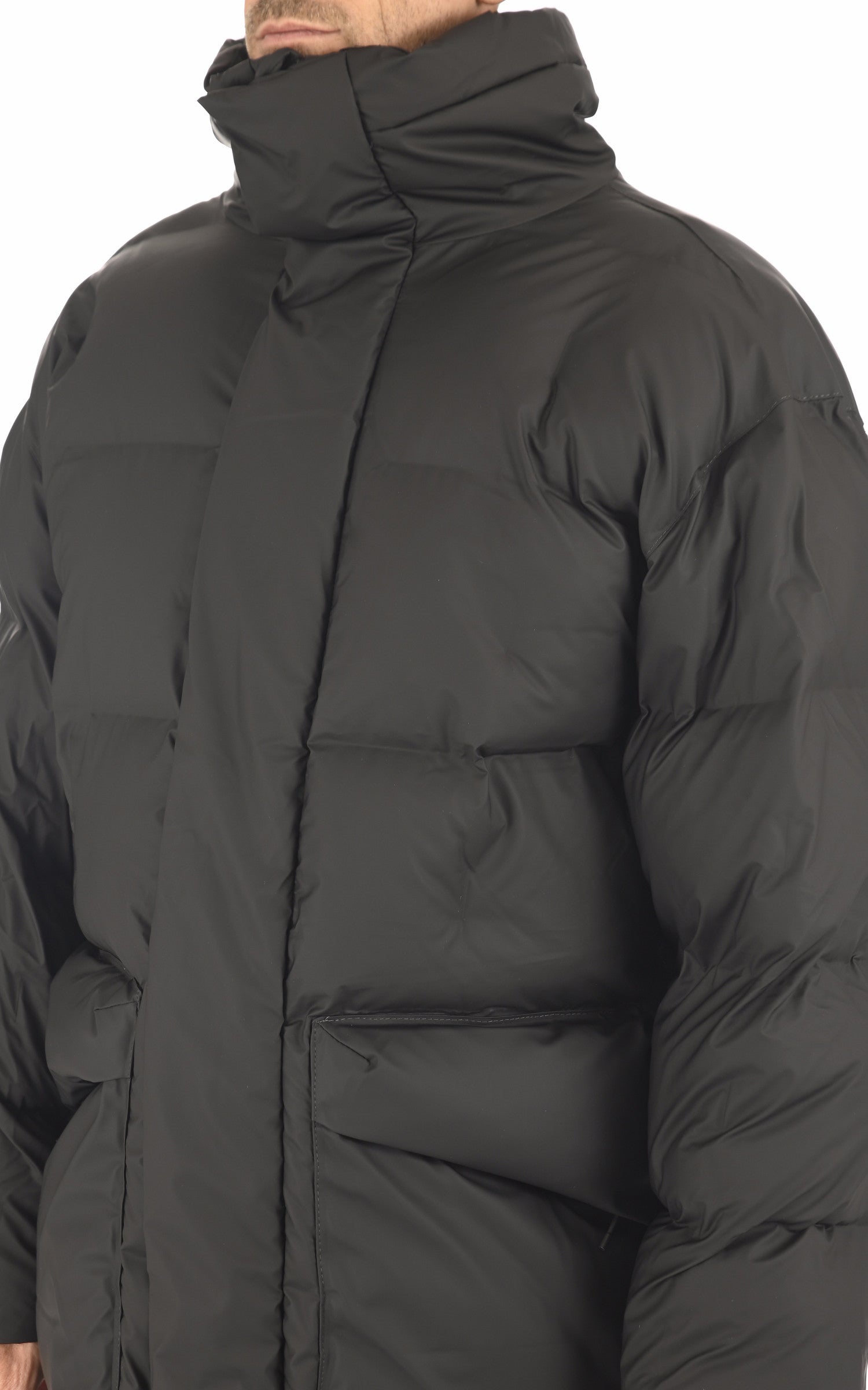 A &quot;15020 BLOCK PUFFER COAT&quot; Noir Rains Mt Doudoune Mixte details photo