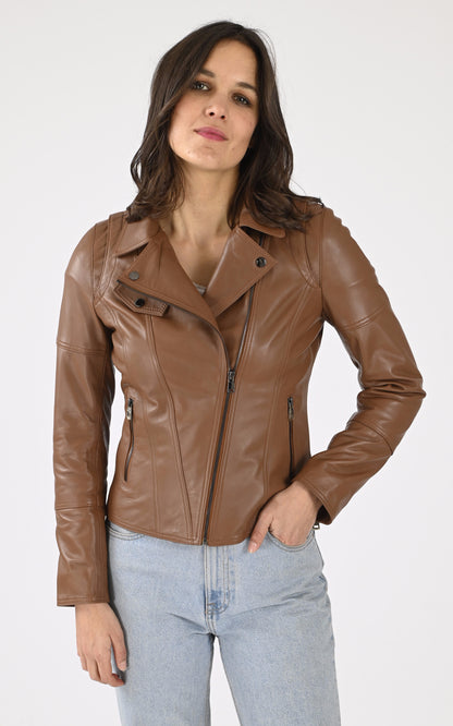 A &quot;LOVELY&quot; Cognac Giorgio &amp; Mario Blouson Femme closed photo