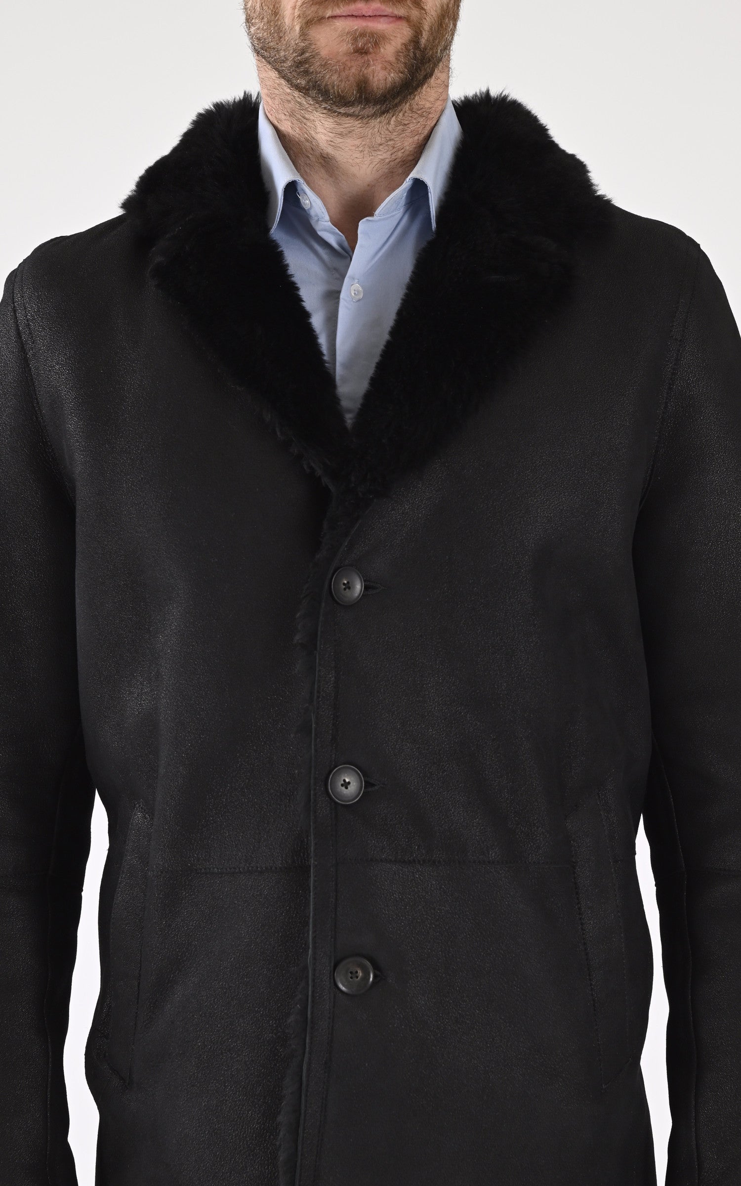 Manteau en peau lainée d'agneau femme LEVINSKY Manteau en peau lainée d'agneau femme LEVINSKY