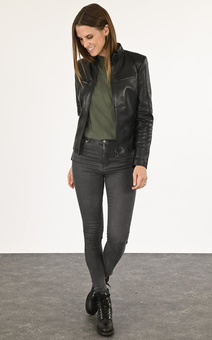 A &quot;ANY FF&quot; Noir La Canadienne Blouson Femme opened photo