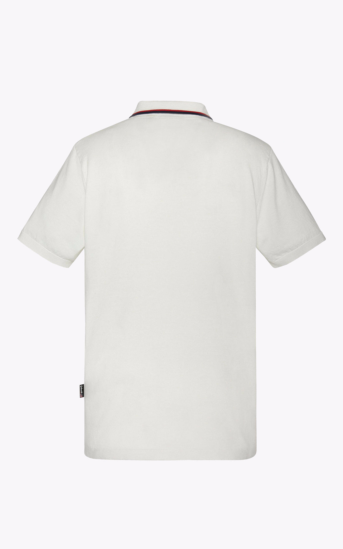 A &quot;PSCAMRON&quot; Blanc Schott Polo Homme opened photo