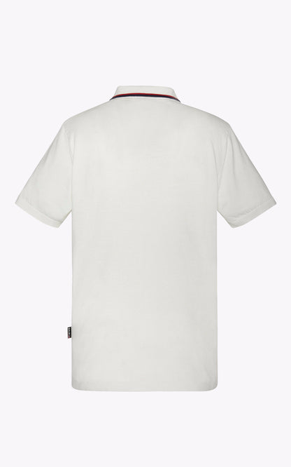 A &quot;PSCAMRON&quot; Blanc Schott Polo Homme back photo