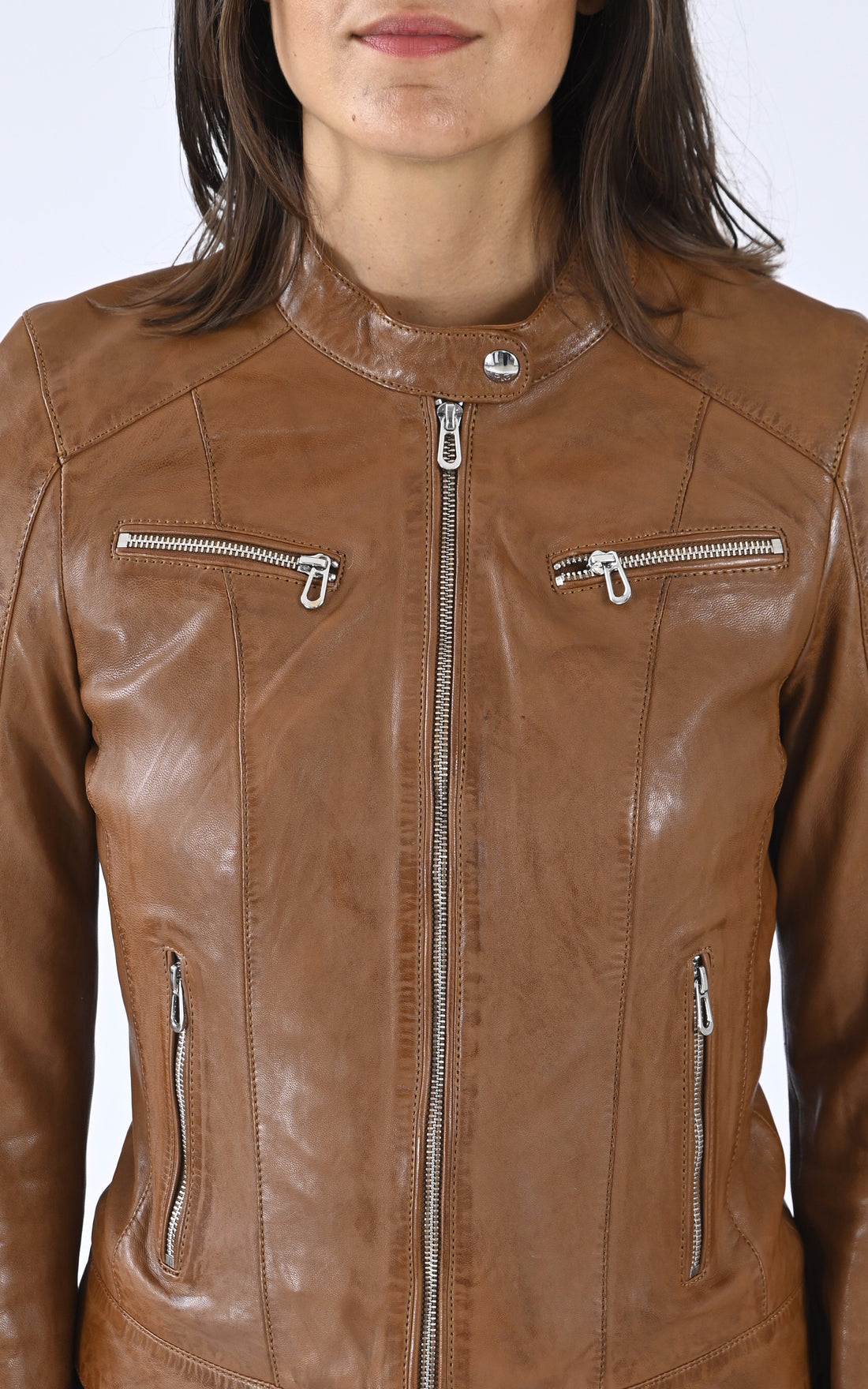 A &quot;JOLYA 102581&quot; Cognac Rose Garden Blouson Femme opened photo