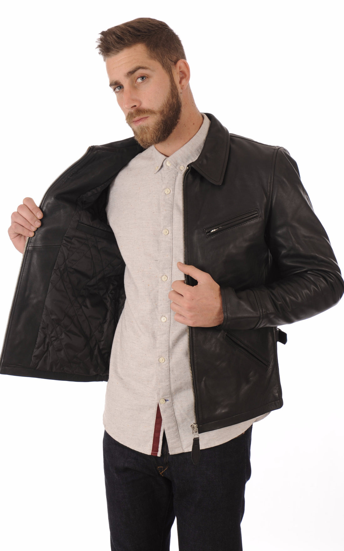 A &quot;LC952&quot; Noir Schott Blouson Homme closed photo