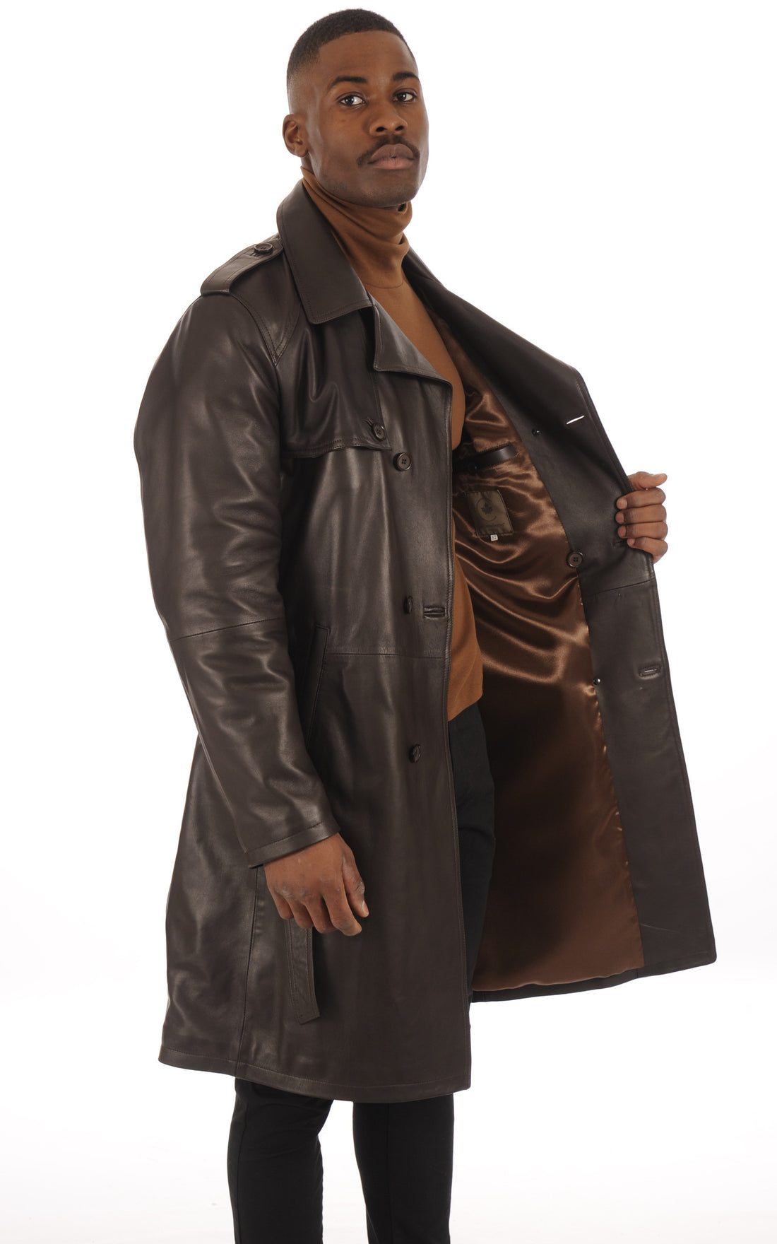 A &quot;GEORGE BIS&quot; Marron La Canadienne Manteau Homme opened photo