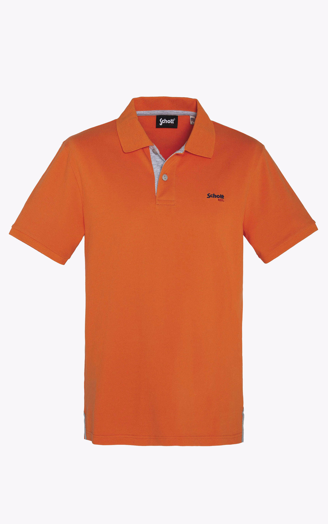 A &quot;PSMILTON&quot; Orange Schott Polo Homme opened photo