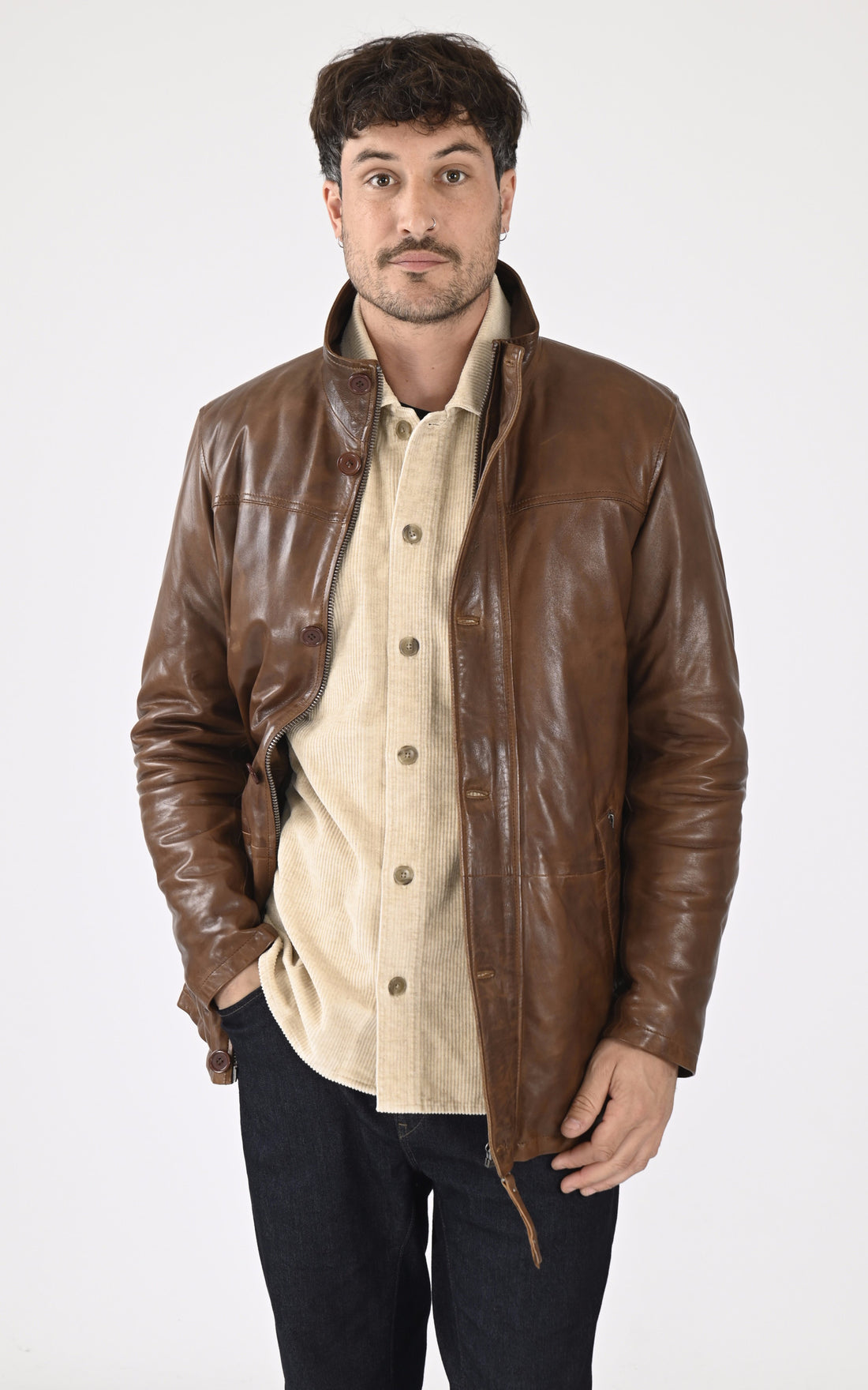 A &quot;MOOSE 102872&quot; Marron Daytona 73 3/4 Homme opened photo