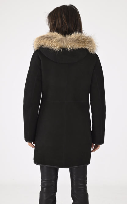 A &quot;BASE 85&quot; Noir La Canadienne Veste Femme back photo
