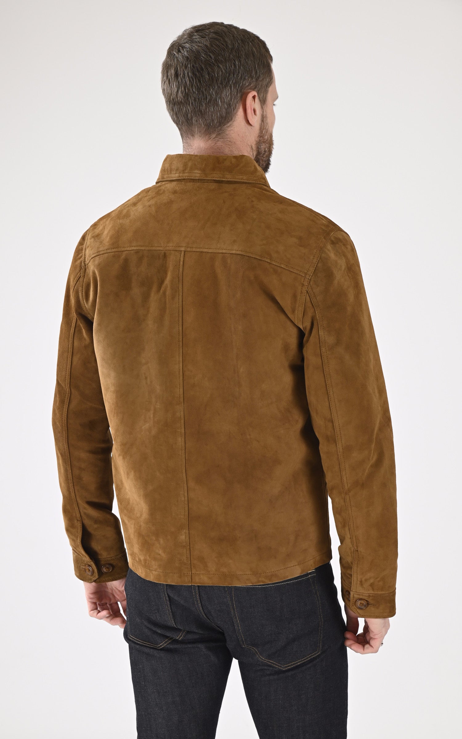 A &quot;LCBRONXS&quot; Cognac Schott Veste Homme back photo