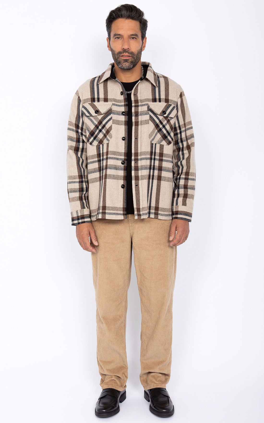 A &quot;SH CARL 4&quot; Beige Schott Chemise Homme opened photo