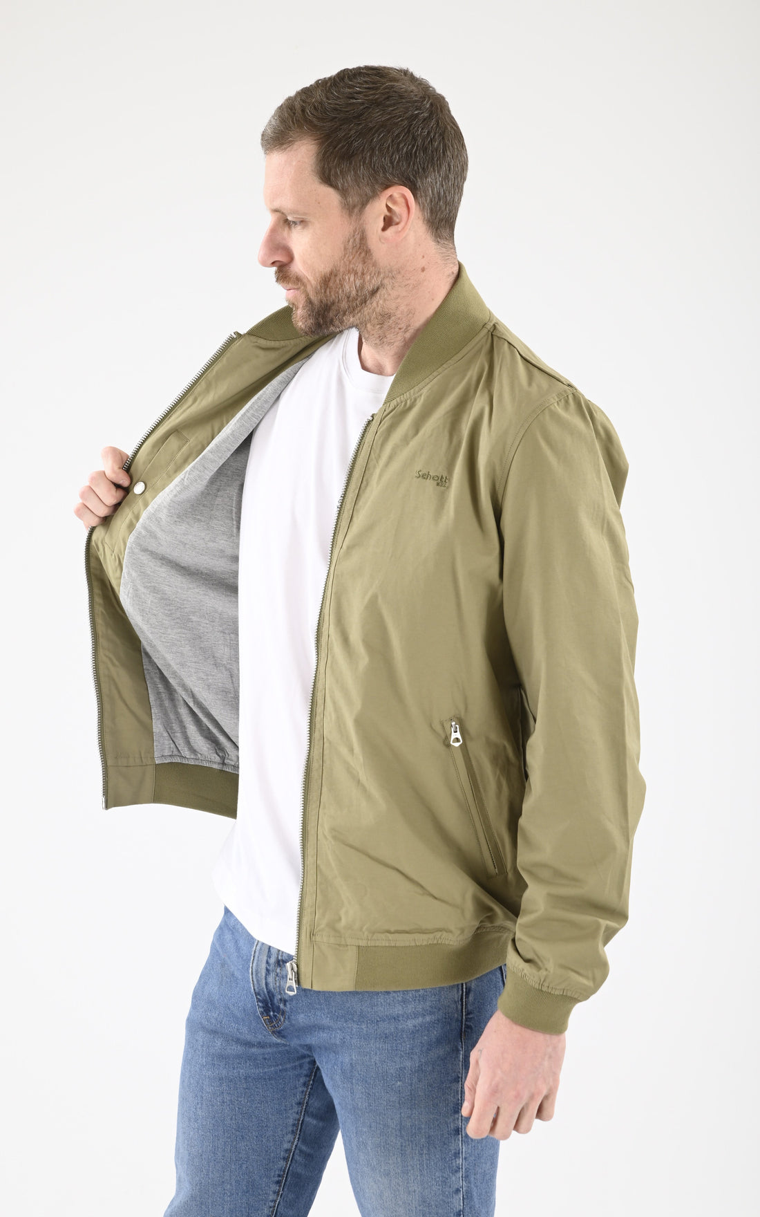 A &quot;MACOLE&quot; Kaki Schott Blouson Homme opened photo