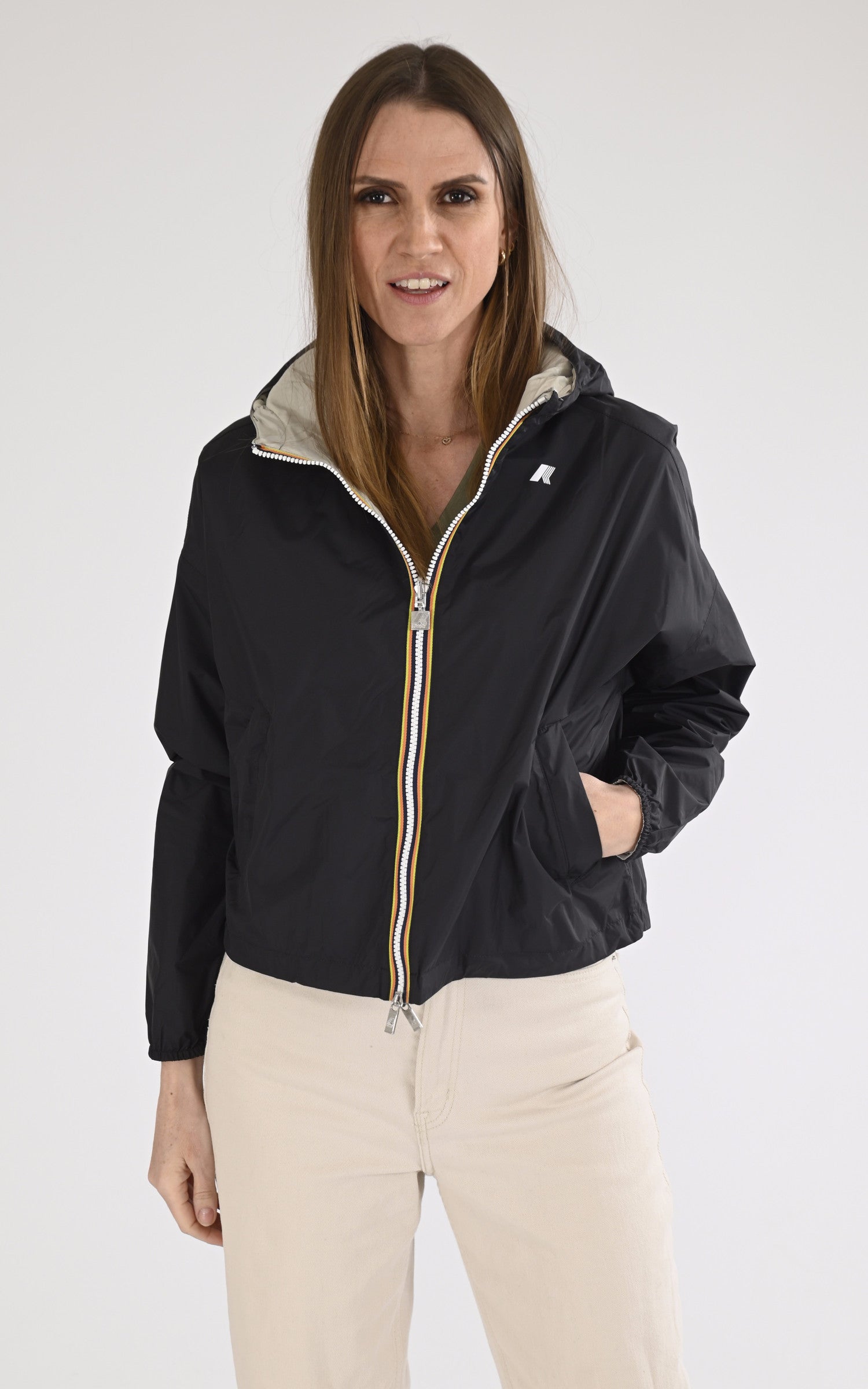 A &quot;LAURETTE REVERS K81333W&quot; Noir K-Way Blouson Femme opened photo 1