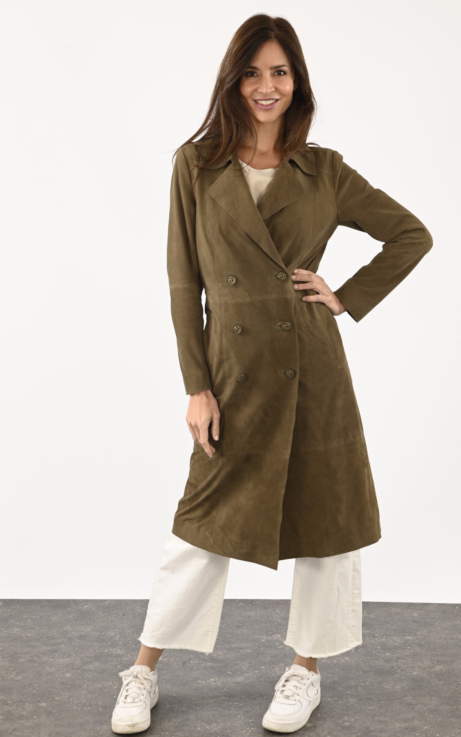 Trench daim Anis kaki Serge Pariente La Canadienne